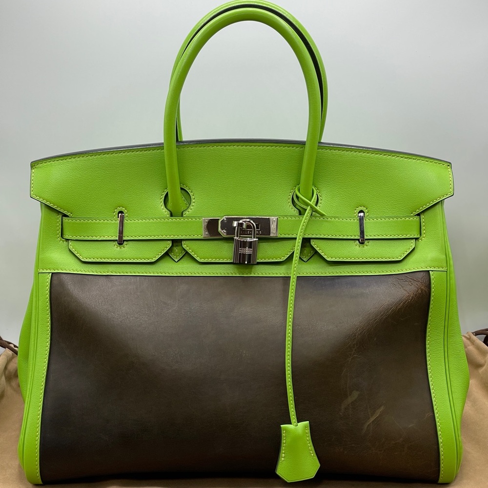 Hermès Birkin 35 Vert Swift Amazonia Palladium Bag - Picture 3 of 15
